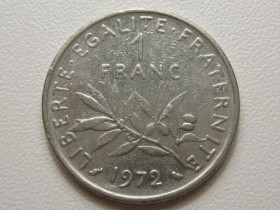 Франція Франция ^/--/^ Франция 1 франк 1972 года 38021 ^_^^^ Франція 1 франк 1972 38021 - фото фото фото