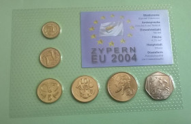 Кіпр Кипр ^/--/^ Набор монет КИПР набір КІПР пластик блистер запайка ^_^^^ Набор монет КИПР набор КИПР пластик блистер запайка - фото фото фото