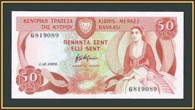 Інші країни Другие страны ^/--/^ Кипр 50 центов 1984 P-49  (49 /--/ a.2) UNC ^_^^^ Кіпр 50 центів 1984 P-49 (49 /--/ a.2) UNC - фото фото фото