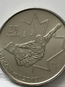 Канада Канада ^/--/^ Канада 2008 р. 25 центів “Vancouver 2010” зимова Олімпіада. Сноуборд. ^_^^^ Канада 2008 г. 25 центов "Vancouver 2010" зимняя Олимпиада. Сноуборд. - фото фото фото