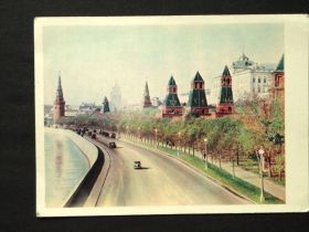 СРСР СССР ^/--/^ Москва. Кремлевская набережная.1955. Шагин. Чистая. ^_^^^ Москва. Кремлівська набережна. 1955. Шагін. Чистий. - фото фото фото