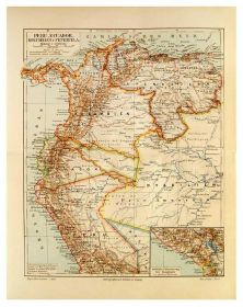 Інше Другое ^/--/^ Карта Перу Эквадор Венесуэла 1893-1901 ОРИГИНАЛ ^_^^^ Карта Перу Еквадор Венесуела 1893-1901 - фото фото фото