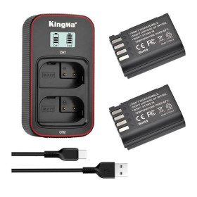 Акумулятори Аккумуляторы ^/--/^ 3-Pack KingMa Panasonic DMW-BLK /--/ 22 (2 АКБ KingMa DMW-BLK /--/ 22 и 1 ЗУ на две батареи) ^_^^^ 3-Pack KingMa Panasonic DMW-BLK /--/ 22 (2 АКБ KingMa DMW-BLK /--/ 22 і 1 ЗУ на дві батареї) - фото фото фото