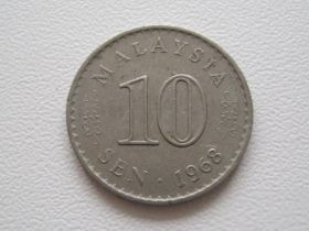 Малайзія Малайзия ^/--/^ Малайзия 10 сенов 1968 года 21901 ^_^^^ Малайзія 10 сенів 1968 року 21901 - фото фото фото