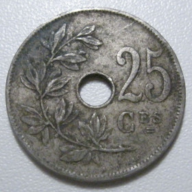 Бельгія Бельгия ^/--/^ Бельгія 25 сантимів 1927 року Belgique 42203 ^_^^^ Бельгия 25 сантимов 1927 года Belgique 42203 - фото фото фото
