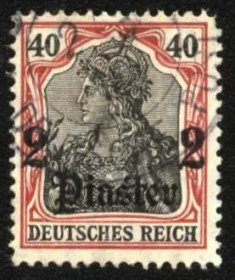 Німецька імперія (-) Германская империя (-) ^/--/^ Германия  кол.-Turkei- 1905 г. № 28 гашеная ^_^^^ Німеччина кол.-Turkei - 1905 р. No 28 гашена - фото фото фото