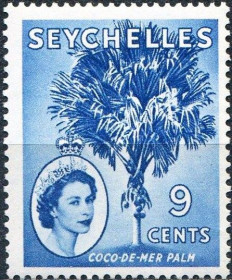 Флора Флора ^/--/^ Сейшельские о-ва-1954 брит. колонии, Елизавета II, флора, сейшельская ореховая пальма ** ^_^^^ Сейшельські о-ва-1954 брит. колонії, Єлизавета II, флора, сейшельська горіхова пальма ** - фото фото фото