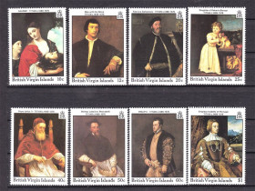 Мистецтво Искусство ^/--/^ NM  Британские Виргинские Острова  1988 г MNH - портреты - Тициан - ^_^^^ NM Британські Віргінські Острови 1988 р MNH - портрети - Тіціан - фото фото фото