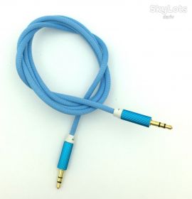 Кабелі Кабели ^/--/^ Кабель AUX A-002 плетенный круглый Blue (тех. упаковка) ^_^^^ Кабель AUX A-002 плетений круглий Blue (тих. упаковка) - фото фото фото