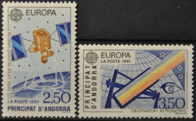 Інше Другое ^/--/^ Андорра Французская Космос Астрономия Европа СЕПТ 1991 ^_^^^ Французька Космос Астрономія Європа СЕПТ 1991 - фото фото фото