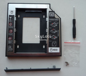 Інші комплектуючі Другие комплектующие ^/--/^ Карман, переходник для SSD Sata 2,5 вместо привода в ноутбук       (толщина 12,7 /--/ мм) оптибей       (Caddy)       (optibay) ^_^^^ Карман, перехідник для SSD Sata 2,5 замість приводу в ноутбук (товщина 12,7 /--/ мм) оптибей (Caddy) (optibay) - фото фото фото