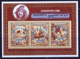 Мистецтво Искусство ^/--/^ NM Пенрин 1986 г MNH  - Рождество - Рембрант ^_^^^ NM Пенрін 1986 MNH - Різдво - Рембрант - фото фото фото