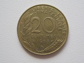 Франція Франция ^/--/^ Франция 20 сантимов 1988 года #9752 ^_^^^ Франція 20 сантимів 1988 року #9752 - фото фото фото
