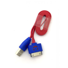 Кабелі Кабели ^/--/^ Дата кабель LED SMILE iPhone 4 Red   (тех. упаковка) ^_^^^ Дата кабель LED SMILE iPhone 4 Red (тих. упаковка) - фото фото фото
