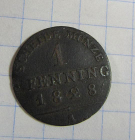 Німеччина до  року Германия до  года ^/--/^ ПРУССИЯ. 1 ПФЕНИНГ 1828 Г ^_^^^ Пруссія. 1 ПФЕНІНГ 1828 - фото фото фото