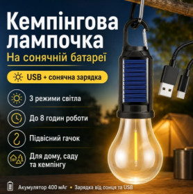 Блоки живлення, зарядні пристрої Блоки питания, зарядные устройства ^/--/^ 13.09  Лампочка з акумулятором на сонячній батареї  від USB, BL-T /--/ 01 / Світлодіодна лампочка для кемпінгу / Лампочка на акумуляторі ^_^^^ 13. 09 Лампочка с аккумулятором на солнечной батарее от USB, BL-T /--/ 01 / Светодиодная лампочка для кемпинга / Лампочка на аккумуляторе - фото фото фото