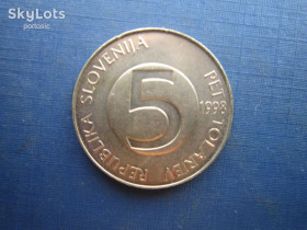 Словенія Словения ^/--/^ Монета 5 толаров Словения 1998 фауна козёл ^_^^^ Монета 5 толарів Словенія 1998 фауна козелів - фото фото фото