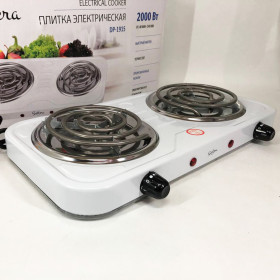 Газові, електроплити Газовые, электроплиты ^/--/^ Плита електрична Suntera DP-1915 2000 Вт, потужна настільна електроплита, побутова плита White ^_^^^ Плита электрическая Suntera DP-1915 2000 Вт, мощная настольная электроплита, бытовая плита White - фото фото фото