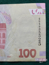 Загальнодержавні випуски Общегосударственные выпуски ^/--/^ 100 гривень 2021 рік Шевченко ЯБ 4935525 ^_^^^ 100 гривен 2021 год Шевченко ЯБ 4935525 - фото фото фото