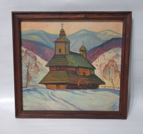 Картини, Гравюри, Живопис та Графіка Картины, Гравюры, Живопись и Графика ^/--/^ Закарпатська школа живопису Василь Чурей &amp;quot;Дерев&amp;apos;яна сільська церква&amp;quot;, 1995 /--/ р. ^_^^^ Закарпатская школа живописи Василий Чурей &amp;quot; Деревянная сельская церковь, 1995 /--/ г. - фото фото фото