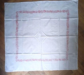 Хустки, палантини Платки, палантины ^/--/^ Платок  хустка  НОВЫЙ  1 шт. натуральный  хлопок, БЕЛЫЙ, рисунок красные колоски ,  раритет ^_^^^ Платок хустка новий 1 шт. натуральний бавовна, білі, малюнок червоний колоски, раритет - фото фото фото