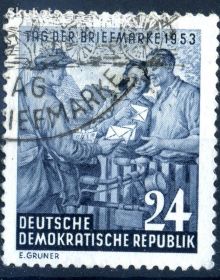 НДР, ФРН ГДР, ФРГ ^/--/^ ГДР. День почтовых марок  (серия) 1953 г. ^_^^^ НДР. Пошта (серія) 1953 - фото фото фото