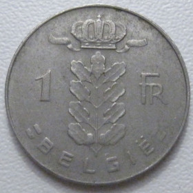 Бельгія Бельгия ^/--/^ Бельгія 1 франк 1975 року Belgie 42654 ^_^^^ Бельгия 1 франк 1975 года Belgie 42654 - фото фото фото