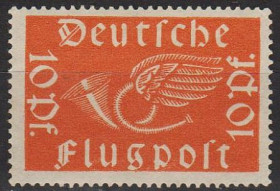 Веймарська республіка Веймарская республика ^/--/^ 1919 - Німеччина - Авіапошта 10 Mi.112    (*) ^_^^^ 1919 — Германия — Авиапочта 10 Mi.112 (*) - фото фото фото