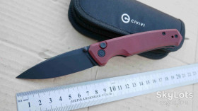 Ножі, мультітули Ножи, мультитулы ^/--/^ Civivi Altus C /--/ 20076-2, Nitro-V Blackwashed, G /--/ 10 Burgundy, Caged Ceramic Ball Bearing, Outdoor, EDC, Button Lock - фото фото фото