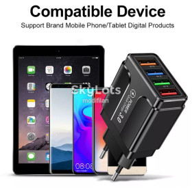 Зарядні пристрої Зарядные устройства ^/--/^ Зарядний пристрій Quick Charge 4 порта usb 6.2 A euro, 50 одиниць ^_^^^ Quick Charge 4 порта usb 6. 2 A euro, 50 единиц - фото фото фото