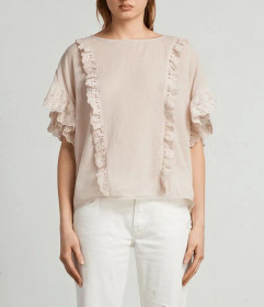 Блузки, сорочки Блузки, рубашки ^/--/^ Блуза oversize Allsaints жатка с оборками Isa tee 46-48 /--/ р ^_^^^ Блуза oversize Allsaints жнив з оборками Isa tee 46-48 /--/ р - фото фото фото