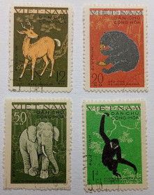 В'єтнам Вьетнам ^/--/^ Северный Вьетнам 1961 Дикие животные, гашеные ^_^^^ Північний В'єтнам 1961 Дикі тварини, гашені - фото фото фото