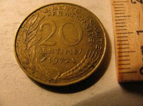 Франція Франция ^/--/^ 20 Сентимов Сентим Сентимів Франція Франция 1972 ^_^^^ Сентимов Сентимов Франция 1972 - фото фото фото