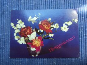 СРСР СССР ^/--/^ Поздравляю. Цветы. Композиция. СССР 1989 /--/ г. ^_^^^ Вітаємо. Квіти. Композиція. СРСР 1989 /--/ р. - фото фото фото