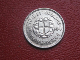 Георг VI (-) Георг VI (-) ^/--/^ Великобритания. 3 пенса 1940 г. Георг VI. Серебро 500 .Оригинал.аUNC,  (2) ^_^^^ Велика Британія. 3 пенси 1940 Георг VI. Срібло 500 .Оригінал.аUNC, (2) - фото фото фото