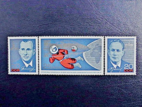 НДР, ФРН ГДР, ФРГ ^/--/^ Поштова марка Німеччина НДР &amp;quot; Космос &amp;quot; 1965 рік ** ^_^^^ Почтовая марка Германия ГДР &amp;quot; Космос &amp;quot; 1965 год ** - фото фото фото