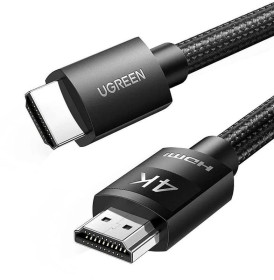 Кабелі та перехідники Кабели и переходники ^/--/^ Високоякісний шнур HDMI кабель UGREEN 4 /--/ K в нейлоновій оплітці чорний 2 м ^_^^^ Высококачественный шнур HDMI кабель UGREEN 4 /--/ K в нейлоновой оплетке черный 2 м - фото фото фото