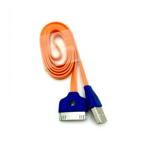 Кабелі Кабели ^/--/^ Дата кабель LED SMILE iPhone 4 Orange   (тех. упаковка) ^_^^^ Дата кабель LED SMILE iPhone 4 Orange (тих. упаковка) - фото фото фото