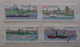 Транспорт Транспорт ^/--/^ Польша 1979 г - 150 лет судоходству на реке Висла ^_^^^ Польща 1979 р - 150 років судноплавству на річці Вісла - фото фото фото