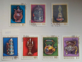Монголія Монголия ^/--/^ Монголия 1974 Сокровища 19-го века, гашеные (I) ^_^^^ Монголія 1974 Скарби 19-го століття, гашені (I) - фото фото фото