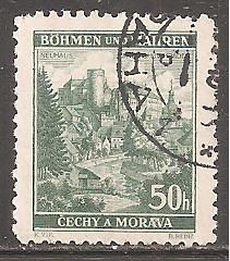 Чехословаччина Чехословакия ^/--/^ Богемия и Моравия 1940 Sc.40 гаш. ^_^^^ Богемія і Моравія 1940 Sc.40 гаш. - фото фото фото