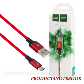 Кабелі Кабели ^/--/^ Кабель HOCO X /--/ 14 Times Speed USB to Micro 2,4 /--/ A, 1 /--/ m, nylon, aluminum connectors Black-red - фото фото фото