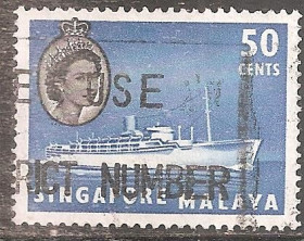 Сінгапур Сингапур ^/--/^ Бр.Сингапур 1955  Sc.39 used ^_^^^ Бр.Сінгапур 1955 Sc.39 used - фото фото фото