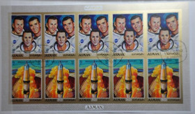 Інше Другое ^/--/^ Аджман Космос Аполло-11 и 13 1970 3 МЛ ^_^^^ Аджман Космос Аполло-11 і 13 1970 3 МЛ - фото фото фото