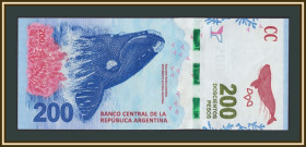 Аргентина Аргентина ^/--/^ Аргентина 200 песо 2016 P-364  (364 /--/ a) UNC ^_^^^ Аргентина 200 песо 2016 P-364 (364 /--/ a) UNC - фото фото фото