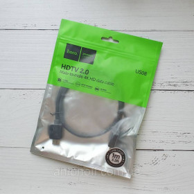 Зарядні пристрої Зарядные устройства ^/--/^ HDMI відео кабель Hoco US /--/ 08 HDTV 2.0 data cable 4 /--/ K HD 60 /--/ Hz 1 метр Чорний ^_^^^ Видеокабель Hoco US /--/ 08 HDTV 2. 0 0 - фото фото фото