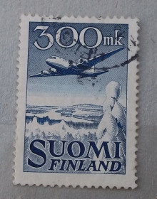 Транспорт Транспорт ^/--/^ Финляндия 1950 г - авиапочта, Дуглас DC-6 ^_^^^ Фінляндія 1950 — авіапошта, Дуглас DC-6 - фото фото фото