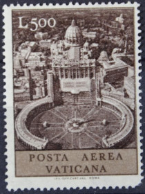 Інше Другое ^/--/^ Ватикан Площадь Святого Петра Авиапочта  1967 ^_^^^ Ватикан Площа Святого Петра Авіапошта 1967 - фото фото фото