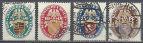 Веймарська республіка Веймарская республика ^/--/^ Германия 1926 гербы земель 4 /--/ м.гаш. ^_^^^ Німеччина 1926 герби земель 4 /--/ м.гаш. - фото фото фото