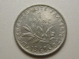 Франція Франция ^/--/^ Франция 1 франк 1969 года 38016 ^_^^^ Франція 1 франк 1969 року 38016 - фото фото фото